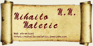 Mihailo Maletić vizit kartica